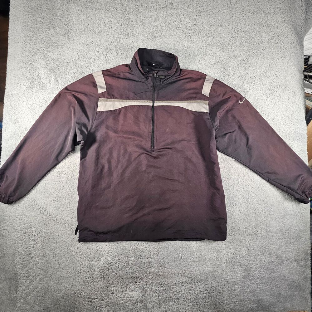 Nike Golf Jacket Mens Large 1/2 Half Zip Performance Brown Performance 2 Tone